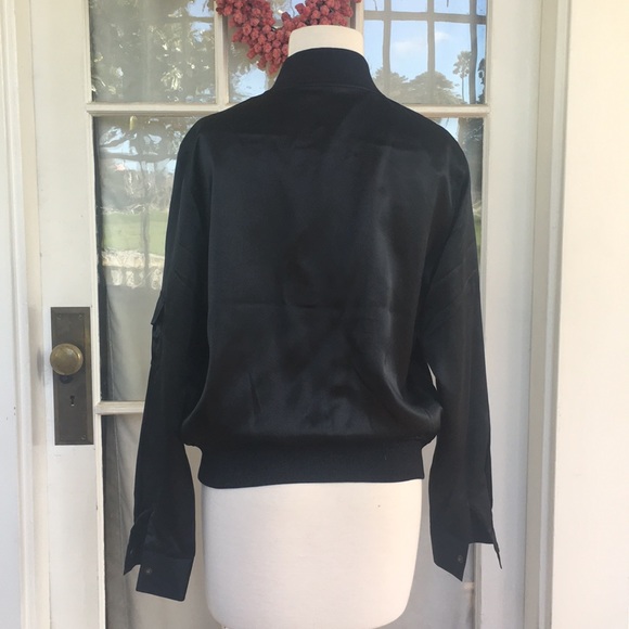 Satin bomber jacket M black NWT - Picture 2 of 3